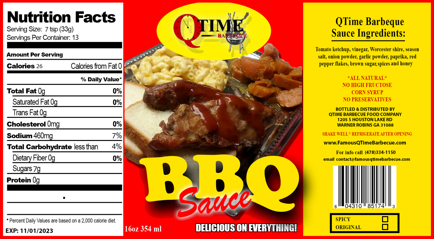 QTime BBQ Sauce 16oz